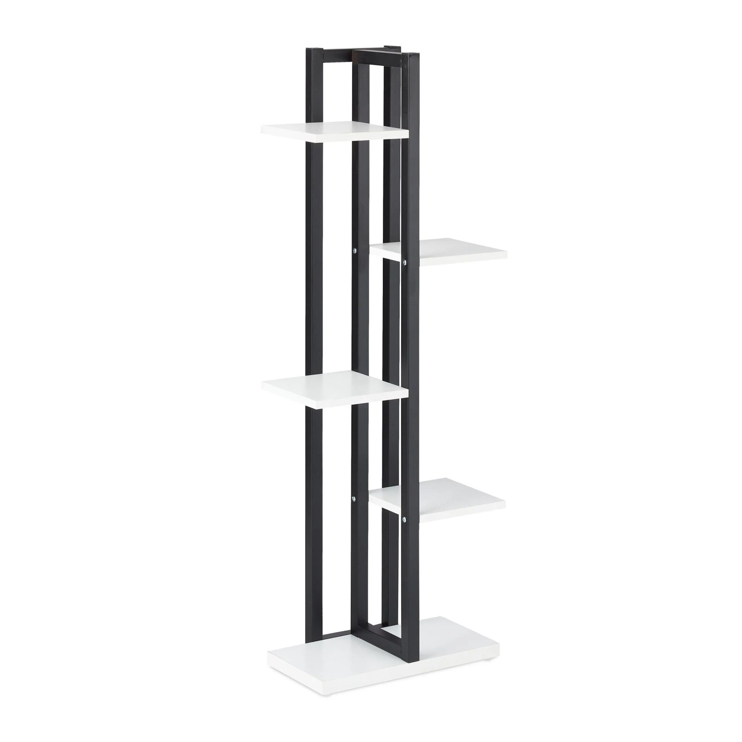 Relaxdays Pflanzenregal Stahl MDF Weiß 5 Ablagen 117 cm x 43 cm x 22 cm 6,4 kg