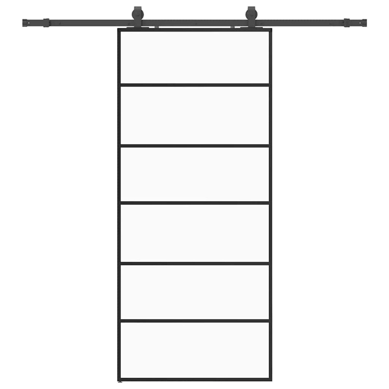 vidaXL Schiebetür mit Beschlag Schwarz 90x205 cm ESG-Glas 3375848 günstig online kaufen