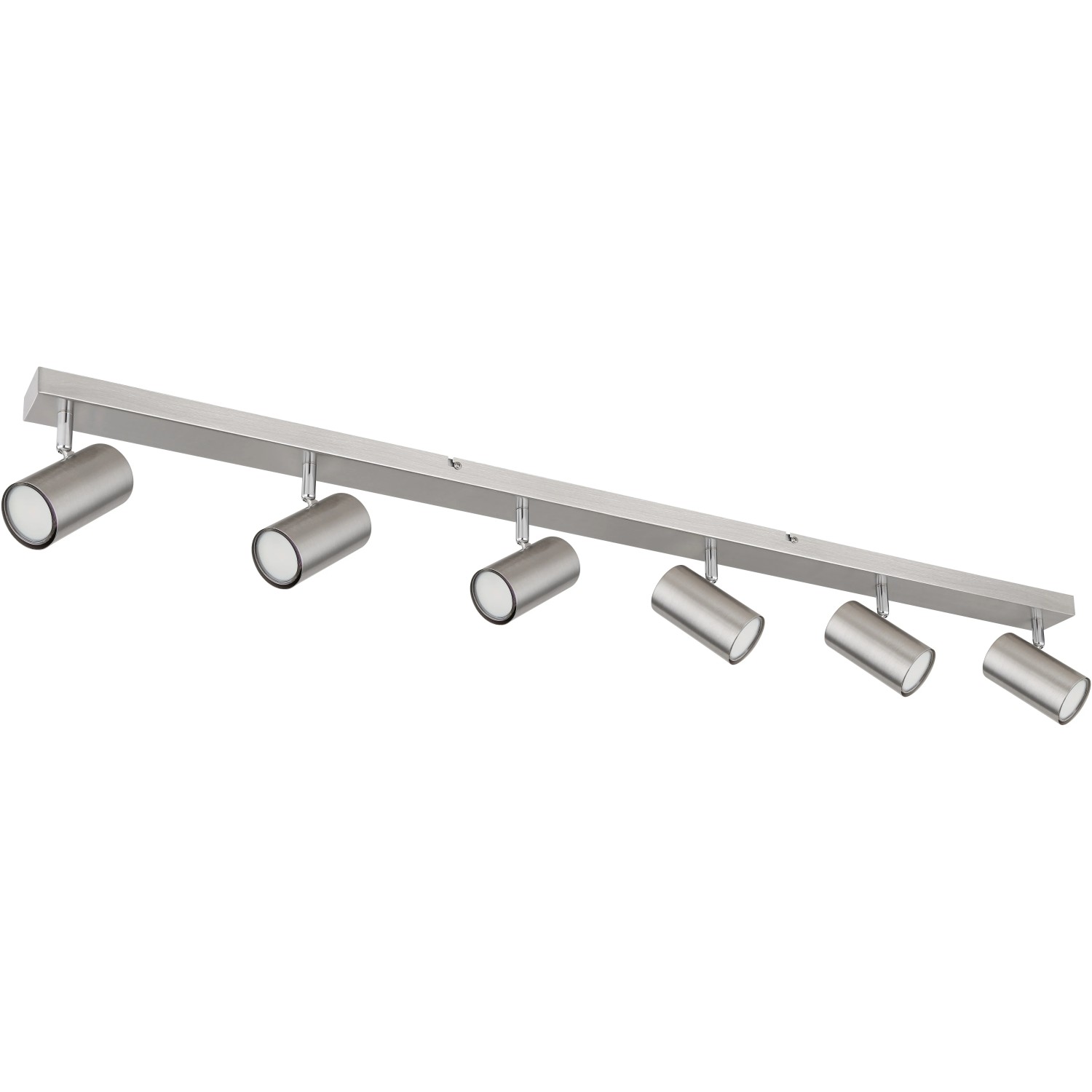 Globo Strahler Robby, 6-flammig, Nickel matt. Deckenleuchte mit sechs schwenkbaren Spots.