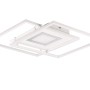 Moderne, weiße Trio LED-Deckenleuchte Via, 50x50 cm, mit quadratischem Design und Fernbedienung.