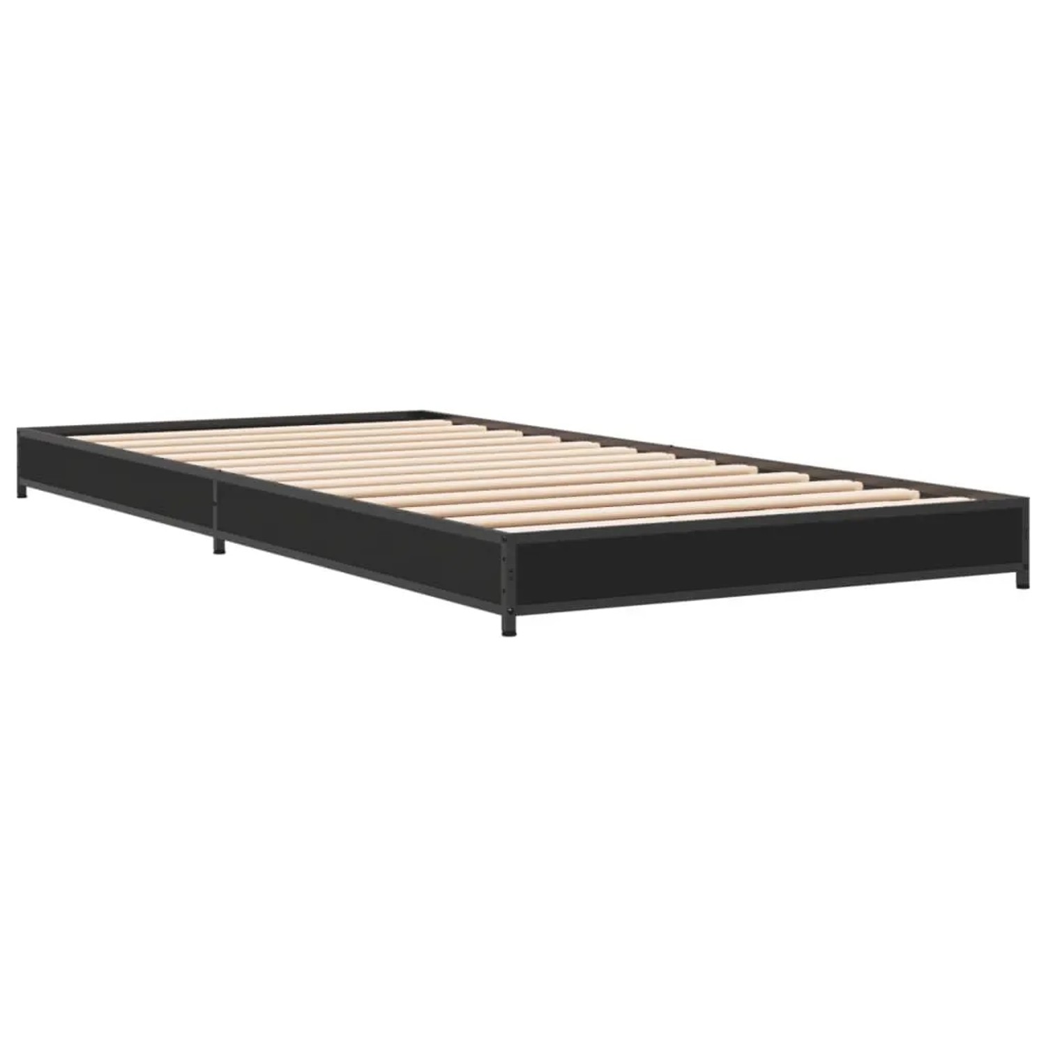 vidaXL Bettgestell Schwarz 90x190 cm Holzwerkstoff und Metall 845181 günstig online kaufen