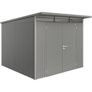 Biohort Metall-Gerätehaus AvantGarde A7, quarzgrau-metallic, mit Doppeltür.