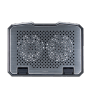 Hama Laptop-Kühler aus Aluminium, neigbar, mit 2 Lüftern in Schwarz.