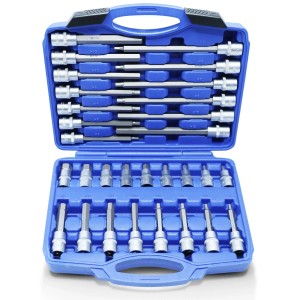 CCLIFE Imbusschlüssel Satz CR-V Nuss 30tlg 1/2'' Steckschlüssel Innensechskant Nusssatz für Schrauben HX5-HX19