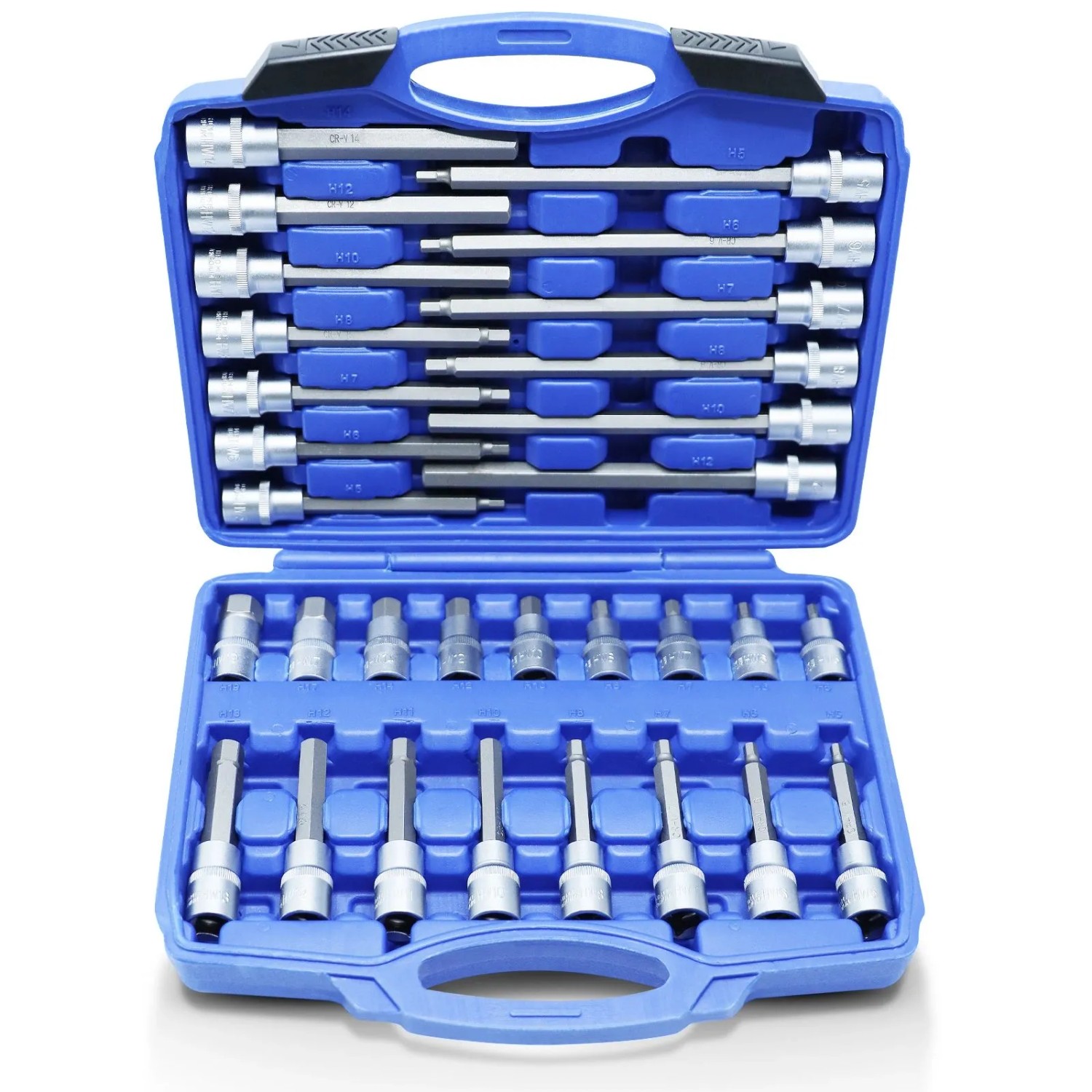 CCLIFE Imbusschlüssel Satz CR-V Nuss 30tlg 1/2'' Steckschlüssel Innensechskant Nusssatz für Schrauben HX5-HX19