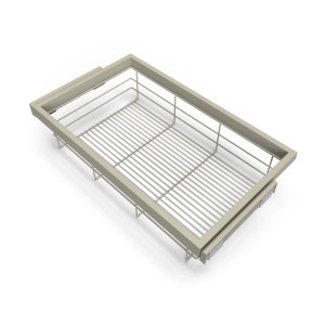 Emuca Set aus Drahtkorb- und GleitrahmenSet mit Sanftem Schließen für Kleiderschrank Verstellbar Modul 600 mm Schwarz Texturiert