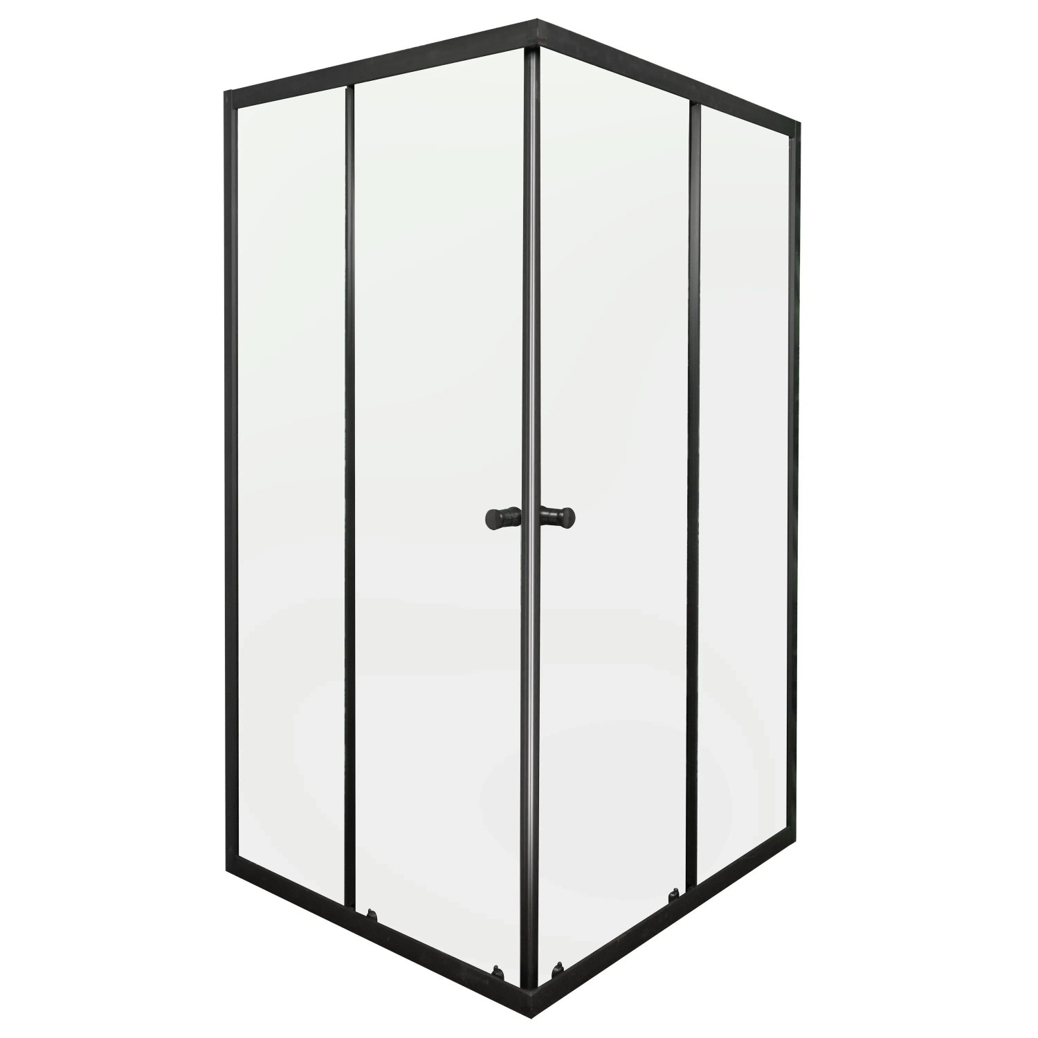 Kerra Duschkabine Olga SQ 70x70cm 4mm ESG Glas Schwarz ohne Duschwanne