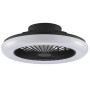 Schwarze LED-Deckenleuchte Montero mit Ventilator, Ø 42cm. Moderne Deckenlampe mit einstellbarer Lichtfarbe.