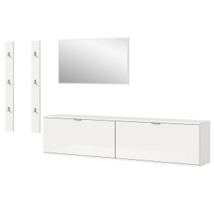 Inn.Furn Garderoben-Set 5-teilig in Weiß Hochglanz 238 cm SystemX