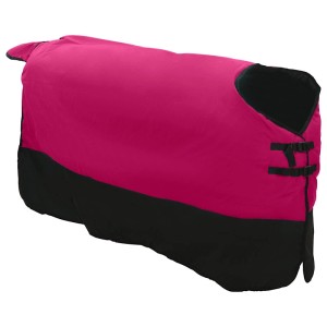 Rosa-schwarze Pferdedecke (155 cm) von vidaXL aus atmungsaktivem Polyester.