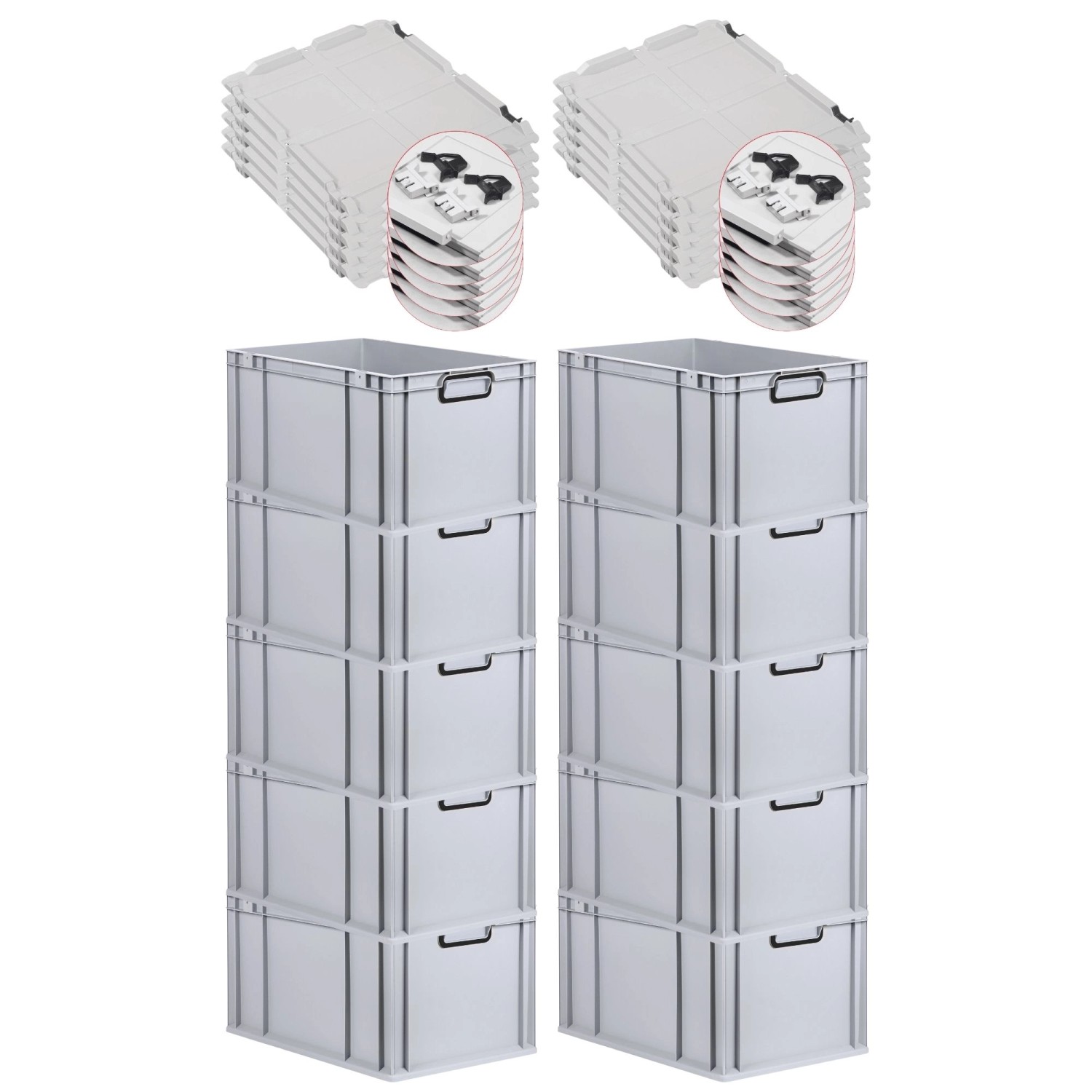 PROREGAL SuperSparSet 10x Eurobox Nextgen Color Mit Scharnierdeckel HxBxT 3 günstig online kaufen