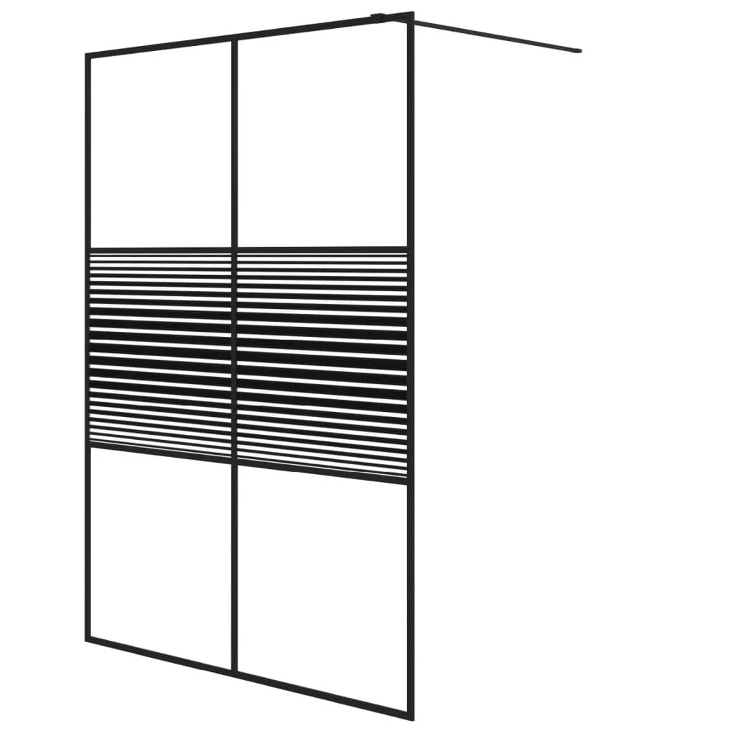 vidaXL Duschwand für Begehbare Dusche Schwarz 140x195 cm ESG-Glas Klar 152149