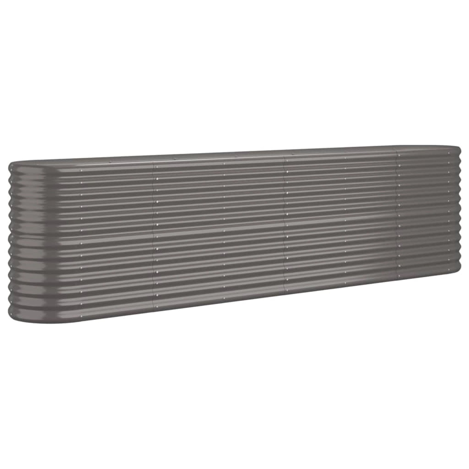 furnicato Hochbeet Pulverbeschichteter Stahl 260x40x68 cm Grau