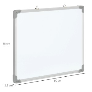 HOMCOM Whiteboard Staffelei zur Wandmontage, weiße Schreibfläche mit grauem Rahmen.
