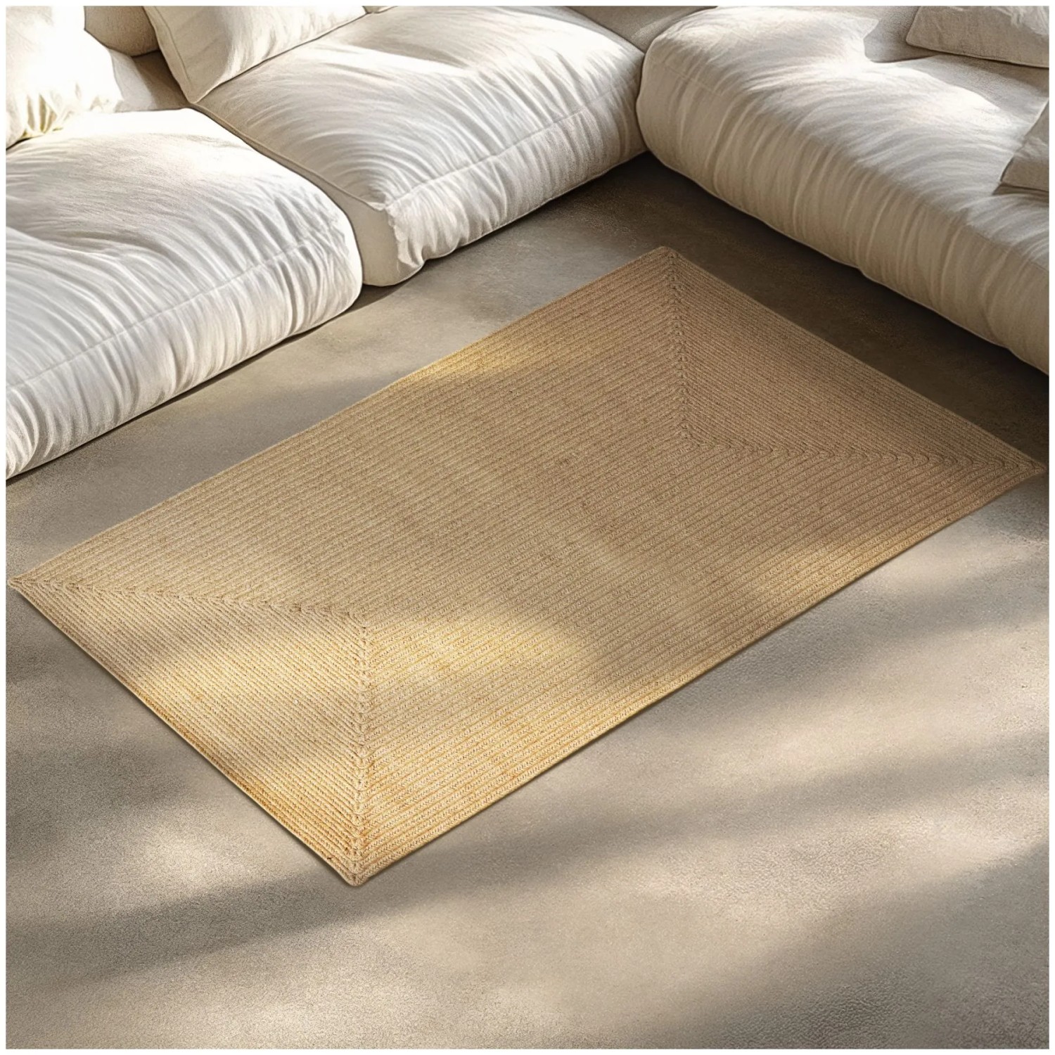 Tectake Geflochtener Teppich Vibe Verschiedene Größen Boho Stil  Für In  und Outdoor 80 x 150 cm 150 x 80 x 0 50 cm Braun