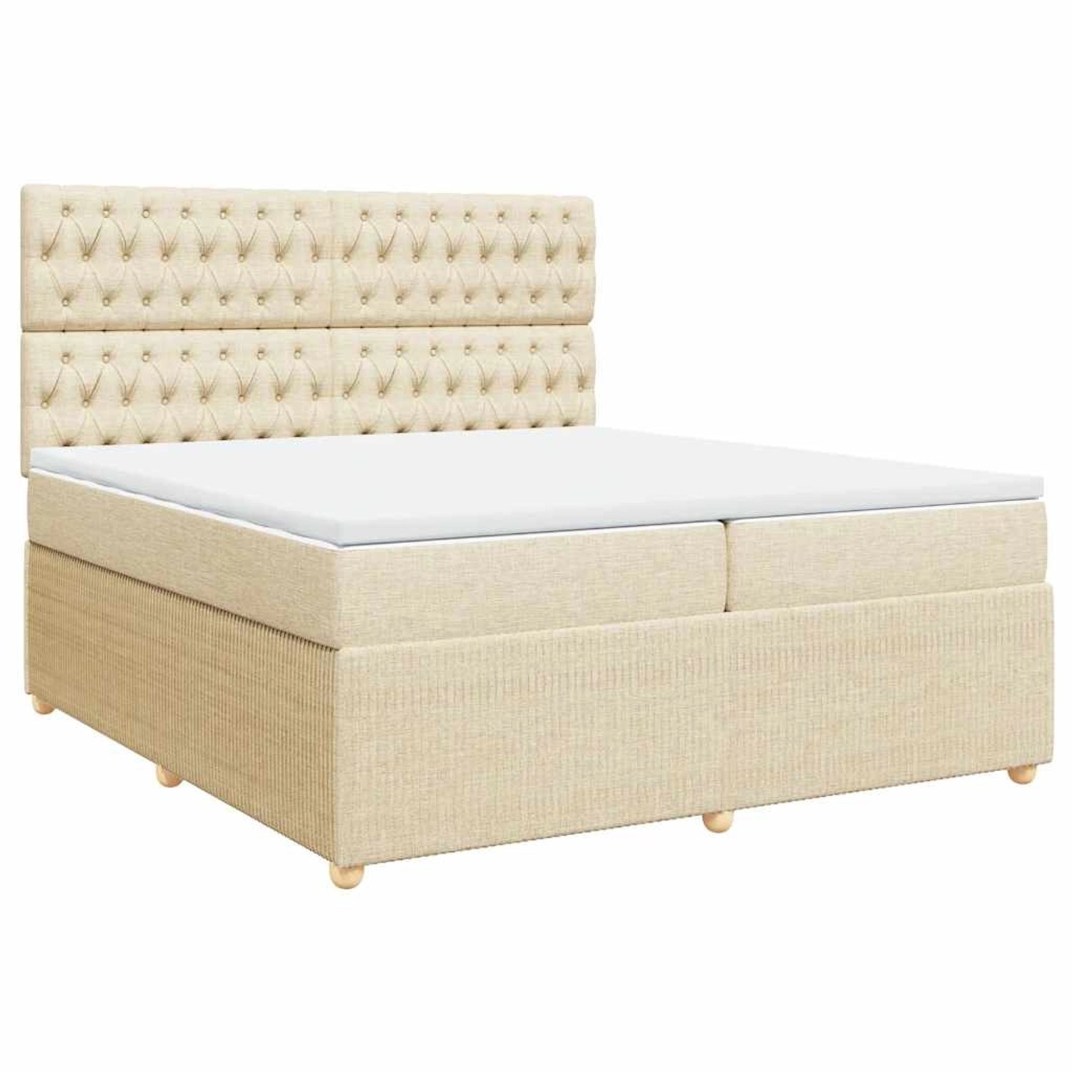 vidaXL Boxspringbett mit Matratze Creme 200x200 cm Stoff 3294475 günstig online kaufen