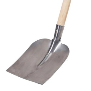 Galaflor Holsteiner Sandschaufel mit glänzendem Edelstahlblatt und hellem Holzstiel für Gartenarbeiten.