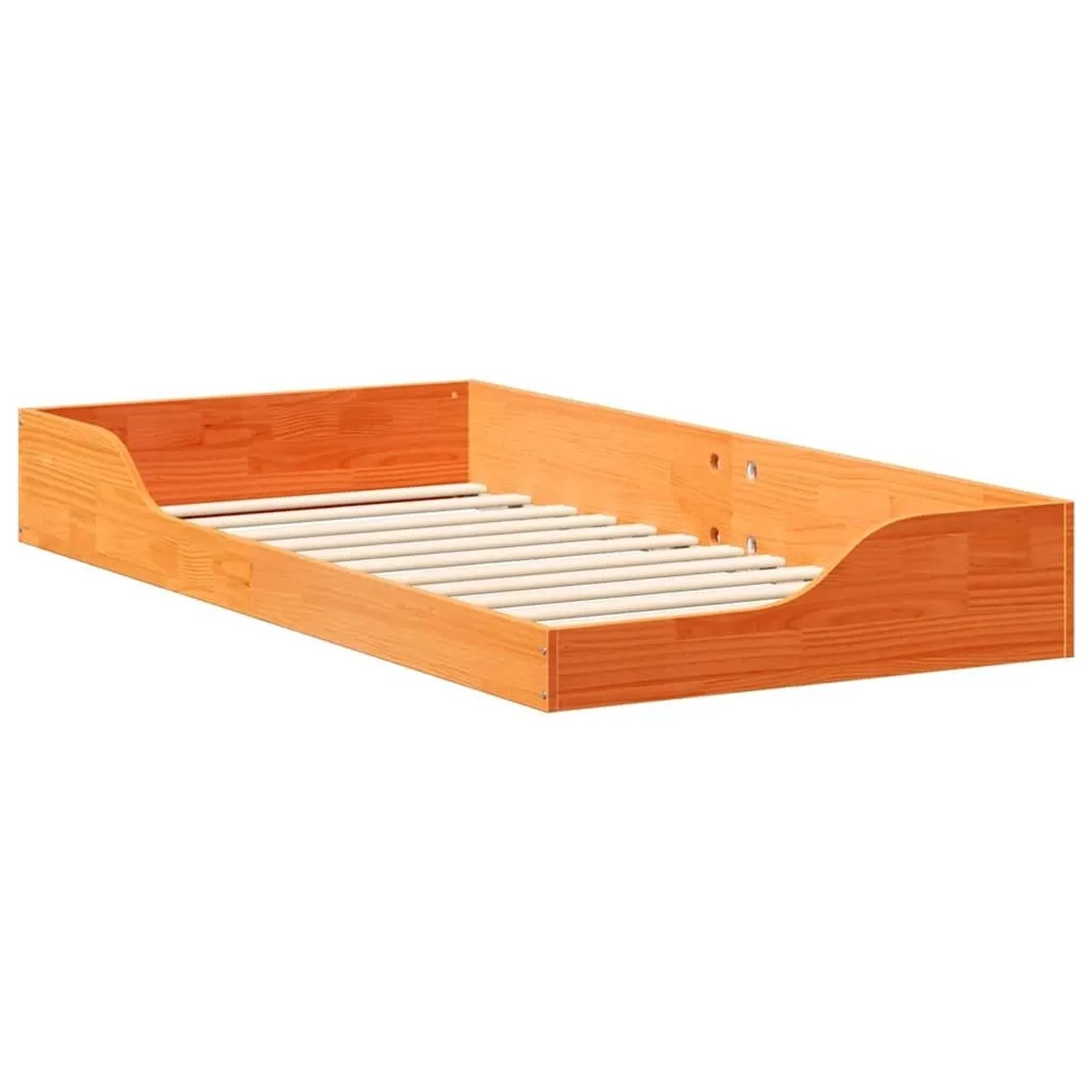 vidaXL Bettrahmen Wachsbraun 90 x 190 cm Massives Kiefernholz 873396