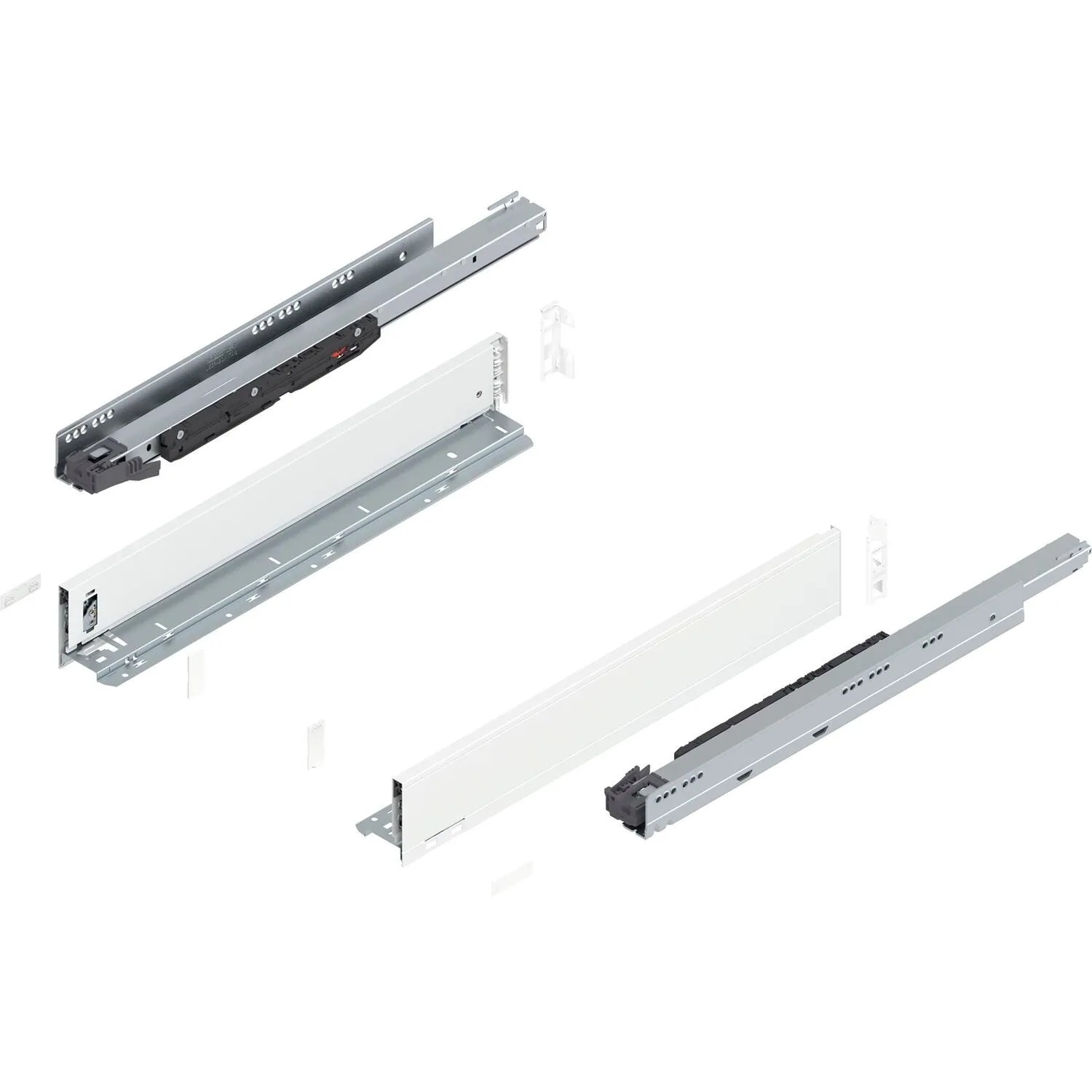 Blum Legrabox Pure Set Höhe M Tip-On Vollauszug 550 mm 70 kg Seidenweiß 1 Paar