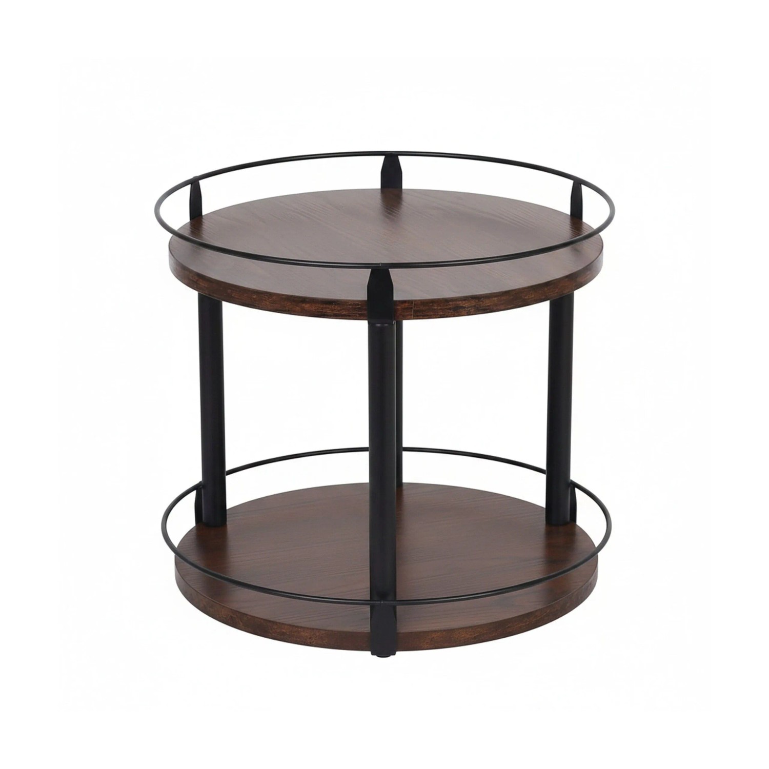 Relaxdays Gewürzregal MDF Stahl Dunkelbraun Schwarz Drehbar 28 cm x 26 cm