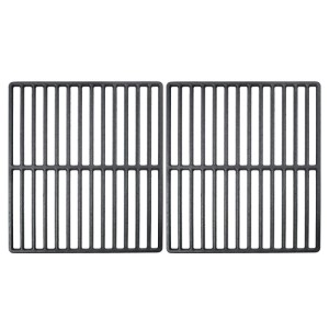 Zwei dunkle Gusseisen Grillroste, 2-teilig, für Taino BRANDO 4+1 Gasgrill. Ideal für kräftiges Branding.