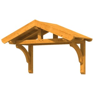 Skan Holz Vordach Stettin 1, Eiche hell lasiert, 180x80 cm. Haustürvordach aus Holz.