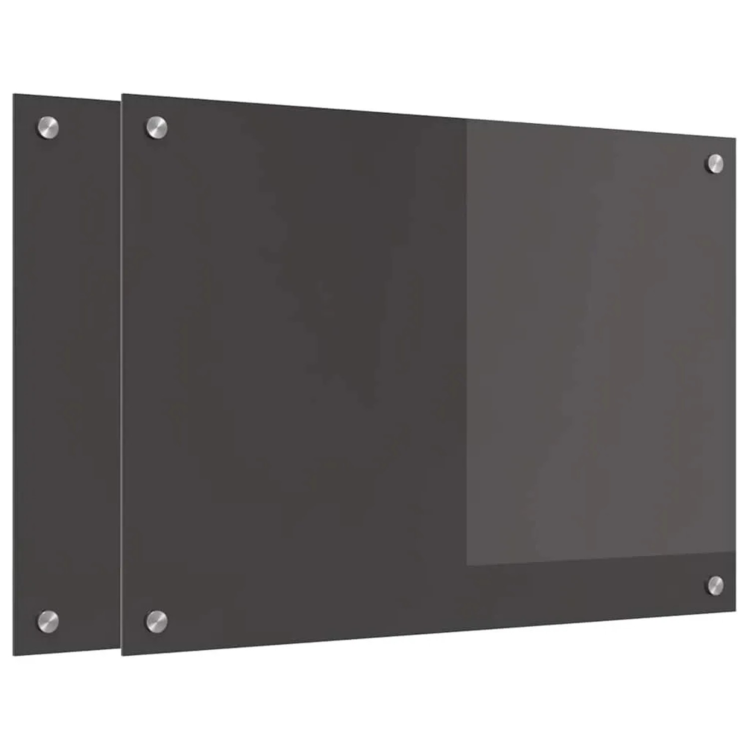 vidaXL Küchenrückwand 2 pcs Dunkelgrau 70 x 50 cm Gehärtetes Glas 3415459