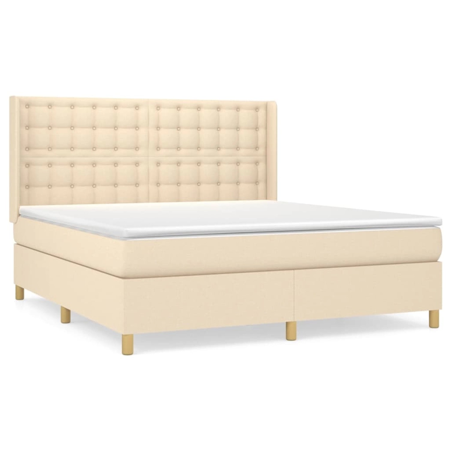 vidaXL Boxspringbett mit Matratze Creme 160x200 cm Stoff1378394 günstig online kaufen