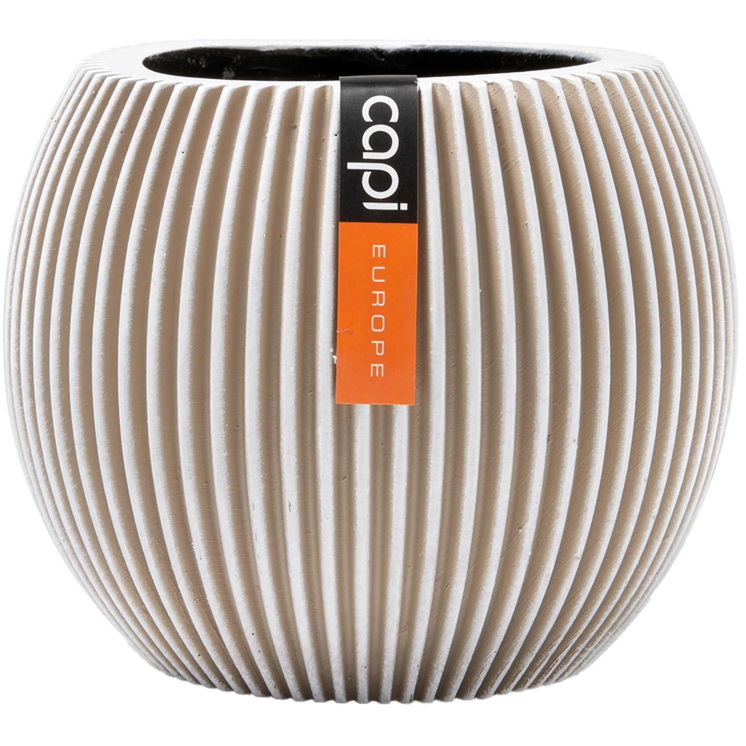 Capi Pflanztopf Groove Kugel Elfenbein 30 cm x 25 cm