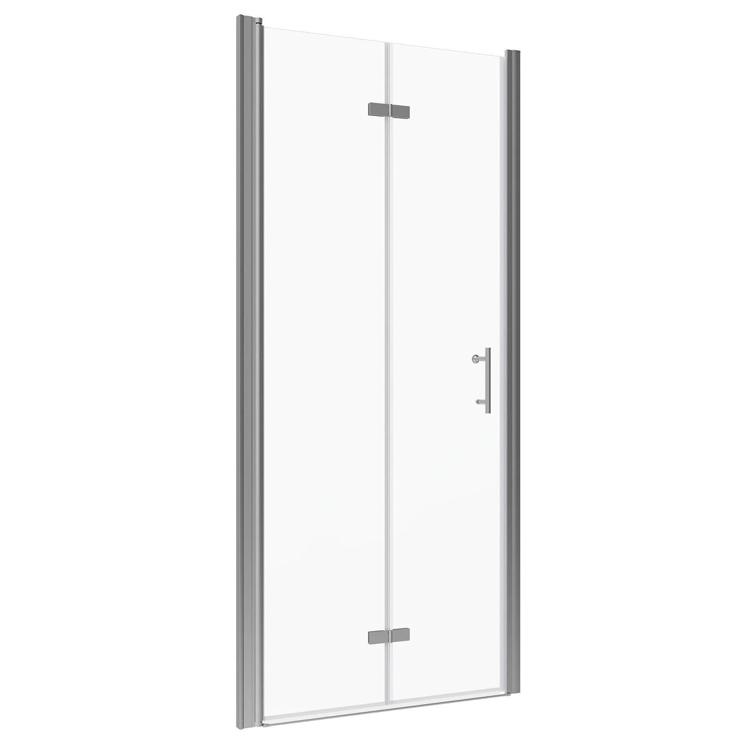 Aquabatos Duschtür 95 x 195 cm Nischentür Falttür 6 mm ESG Sicherheitsglas mit NANO Beschichtung Badezimmer Glastür Duschwand Duschabtrennung
