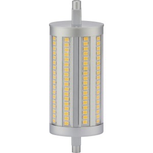 R7S LED Leuchtmittel 17,5W, dimmbar, mit warmweißem Licht für Wohnräume.