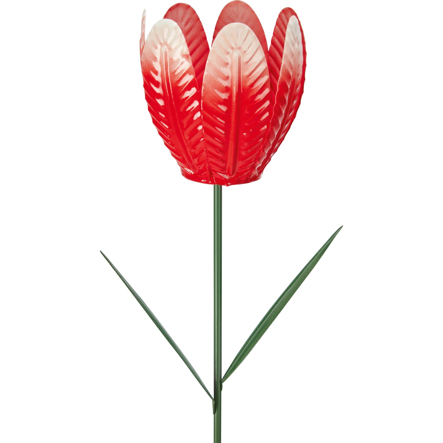 Roter Gartenstecker Tulpe aus Eisen, 70 cm hoch, Gartendekoration.