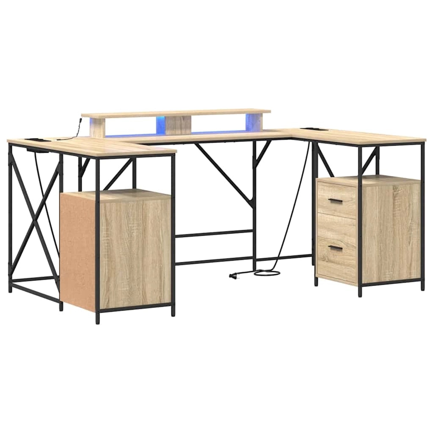 vidaXL Schreibtisch Sonoma-Eiche 182 x 101 x 87,5 cm Holzwerkstoff 3376137 günstig online kaufen