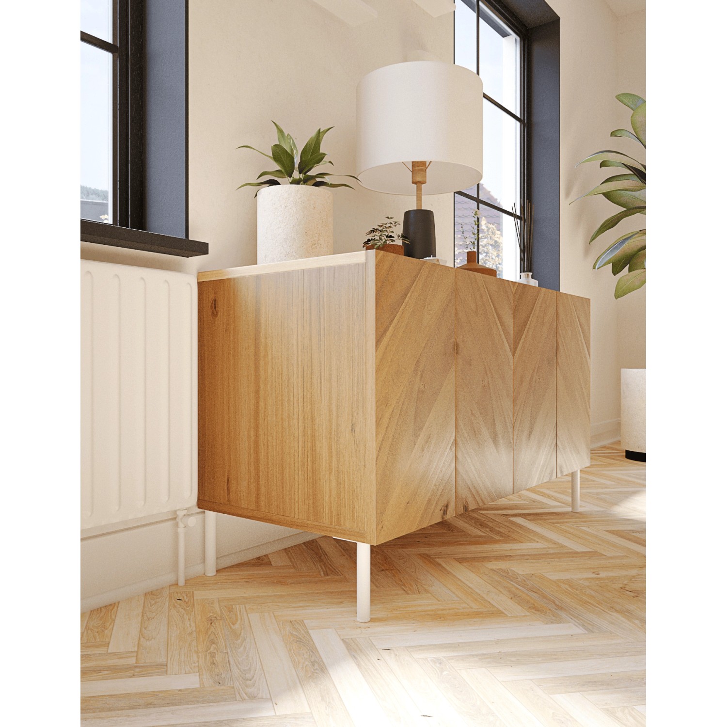 HEVVA Möbelfüße LINZ Weiß 25 cm Hoch 4er Set_5