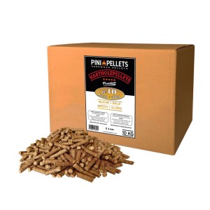 PINI Grillpellets Buche Erle Mix 10 kg in Karton und als Haufen. Hartholzpellets zum Grillen & Räuchern.