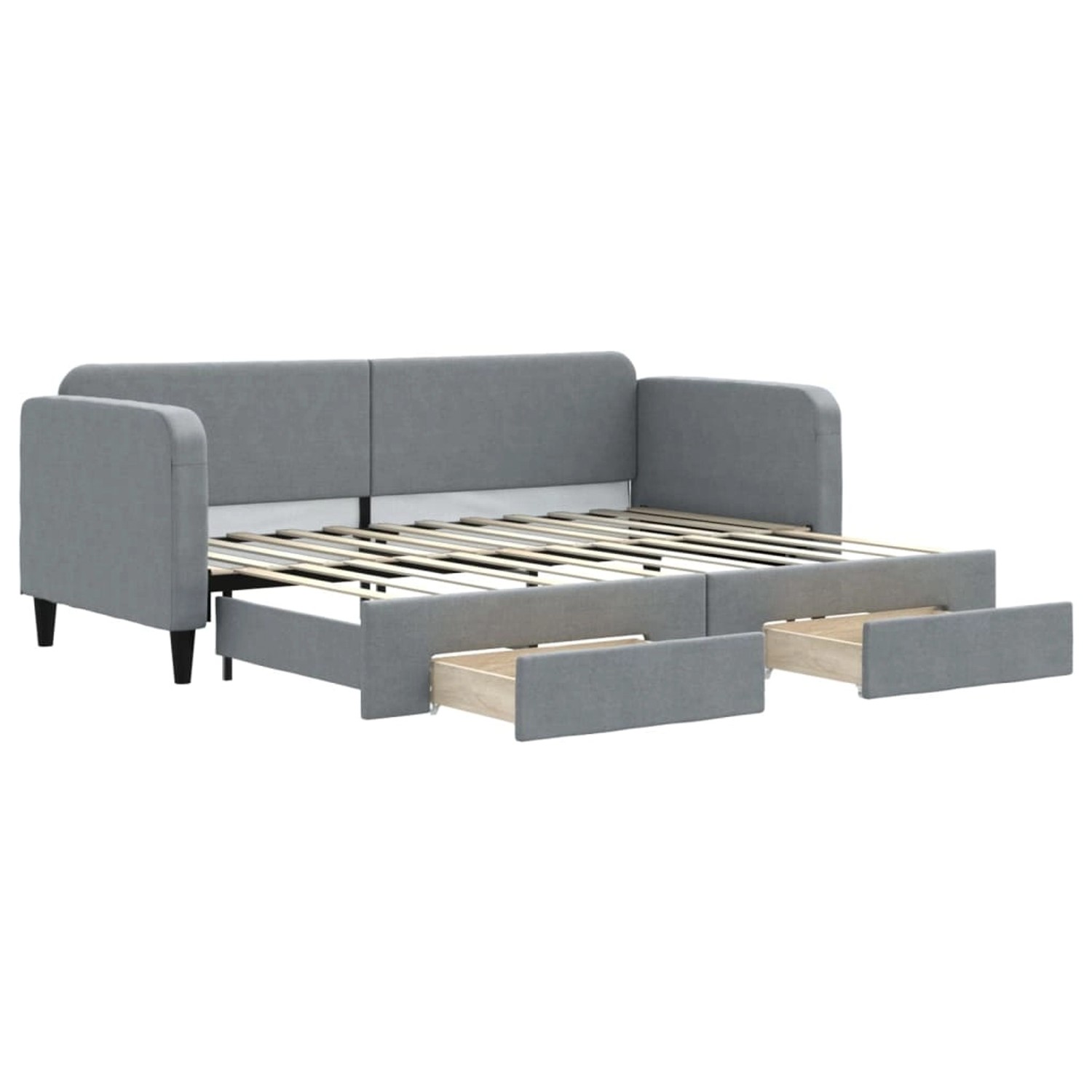 vidaXL Tagesbett Ausziehbar mit Schubladen Hellgrau 80x200 cm Stoff1898357 günstig online kaufen
