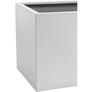 Weißer Vivanno Pflanzkübel Maxi, 60x30x30 cm, aus Fiberglas für Innen- und Außenbereich.