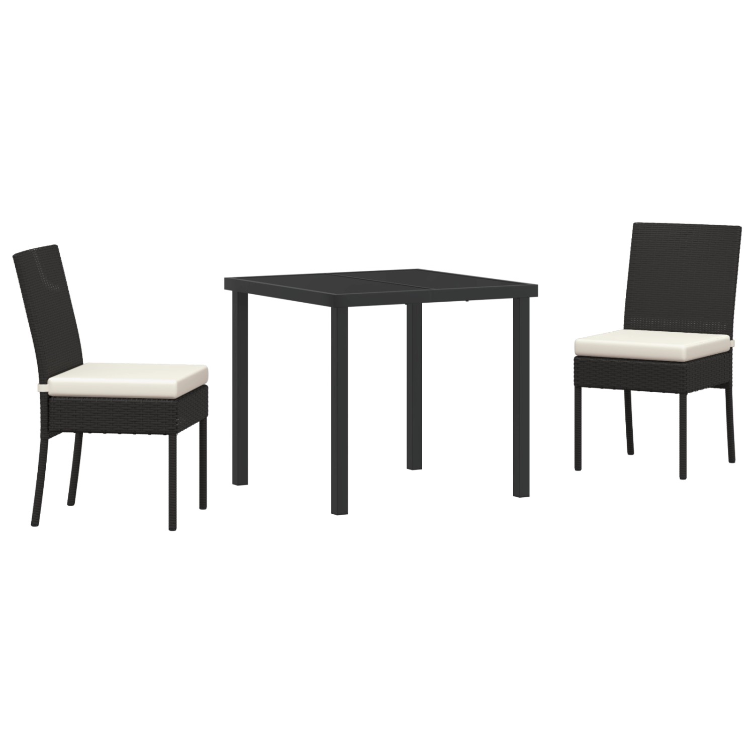 vidaXL Garten Essgruppe 3-Tlg Schwarz Poly Rattan 3379219 günstig online kaufen