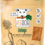 VegDog Jerkeys Hunde-Snack mit Karotte & Buchenrauch, 80g. Belohnungssnack für Hunde.