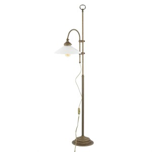 Licht-Erlebnisse Stehleuchte Messing Antik Klein 131 cm Hoch E27 Verstellbar