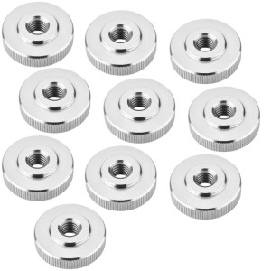 10er Set flache Rändelmuttern M10 aus Edelstahl V2A SS304 nach DIN 467
