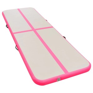 vidaXL Aufblasbare Gymnastikmatte mit Pumpe 300x100x10 cm PVC Rosa 91912