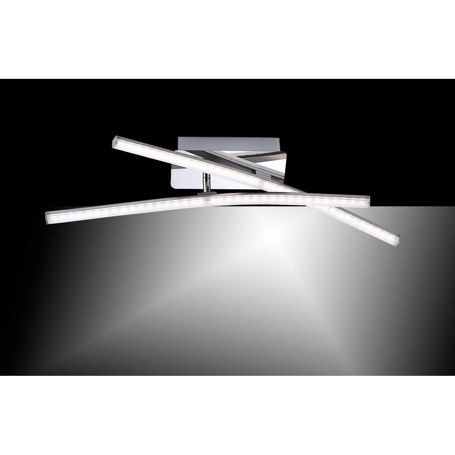 Moderne LED-Deckenleuchte Simon aus Stahl, 59x51 cm, warmweißes Licht für Wohnräume.