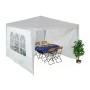 Relaxdays Pavillon Seitenteile 3er Set, weiß, wasserdicht, für 3x3 m Pavillons. Eine Seite mit Fenster.