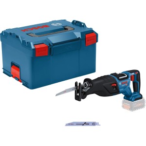 Bosch Professional Akku-Säbelsäge GSA 18 V-28 Solo mit L-Boxx und Sägeblatt.