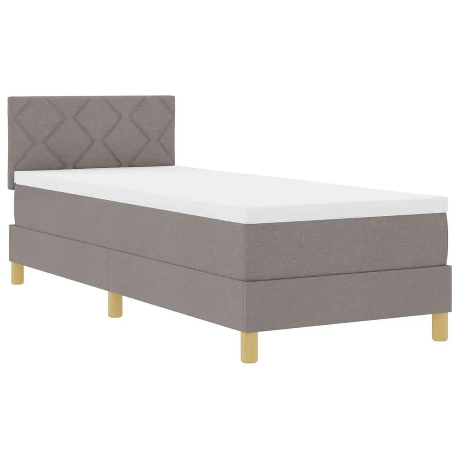 vidaXL Boxspringbett mit Matratze mit Kopfteil Taupe 80 x 200 cm Stoff 3338 günstig online kaufen