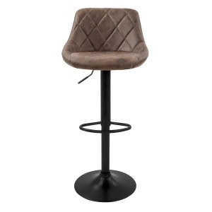 ML-Design Barhocker 4er Set, braunes Kunstleder, gepolstert, höhenverstellbar.