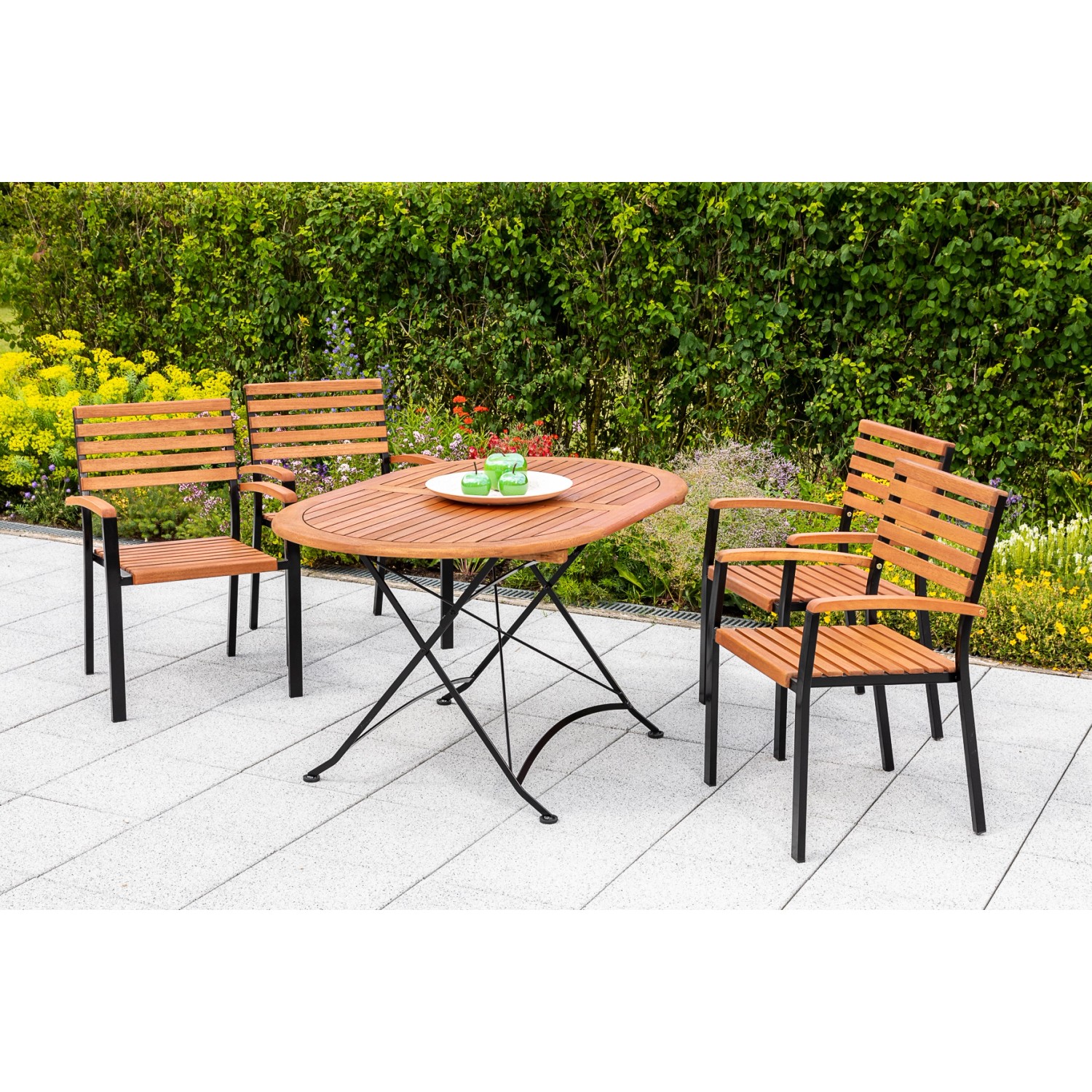 Merxx Schlossgarten Set 5lg. Klapptisch Oval 140 x 90 cm günstig online kaufen