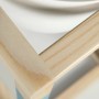 Detailansicht des DIY Pflanzständers Mittel von CREATE! by OBI, Holz natur/blau, mit weißem Topf.