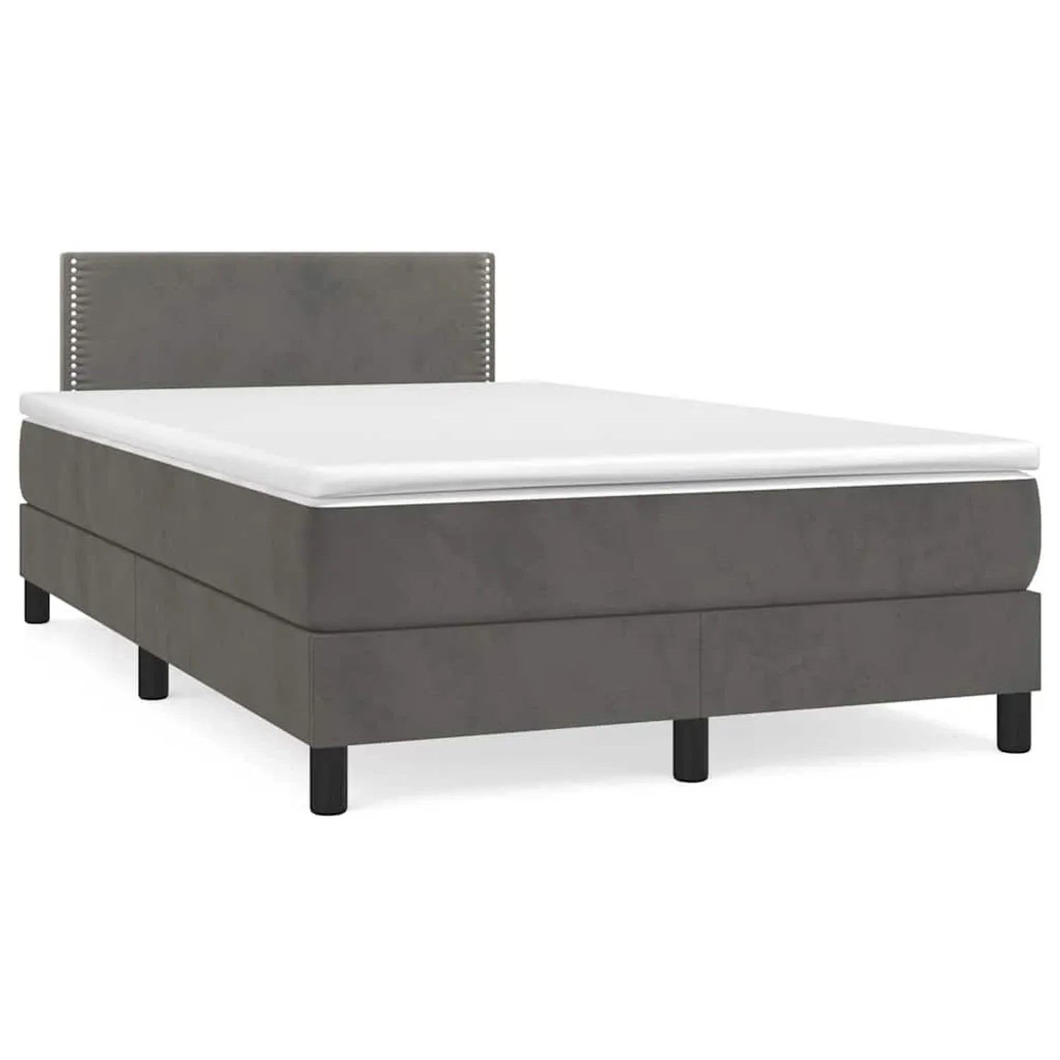 vidaXL Boxspringbett mit Matratze & LED Dunkelgrau 120x190 cm Samt 3270148 günstig online kaufen